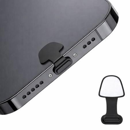 Zatyczka zaślepka portu USB-C czarna z klejem 3M