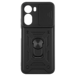 Etui Pancerne CAMSHIELD Ring na telefon Xiaomi Redmi A7 Pro 25128RN17A / POCO C81 Pro 25128PC17G czarne