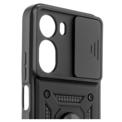 Etui Pancerne CAMSHIELD Ring na telefon Xiaomi Redmi A7 Pro 25128RN17A / POCO C81 Pro 25128PC17G czarne