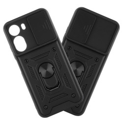 Etui Pancerne CAMSHIELD Ring na telefon Xiaomi Redmi A7 Pro 25128RN17A / POCO C81 Pro 25128PC17G czarne