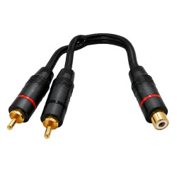 Kabel rozgałęziający RCA cincz 2 wtyki 1 gniazdo 20cm