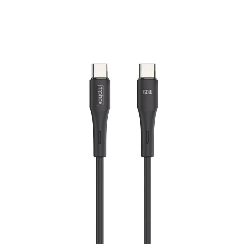 Kabel PD Power Delivery USB-C - USB-C 60W 3A 1m przewód wspierający szybkie ładowanie czarny
