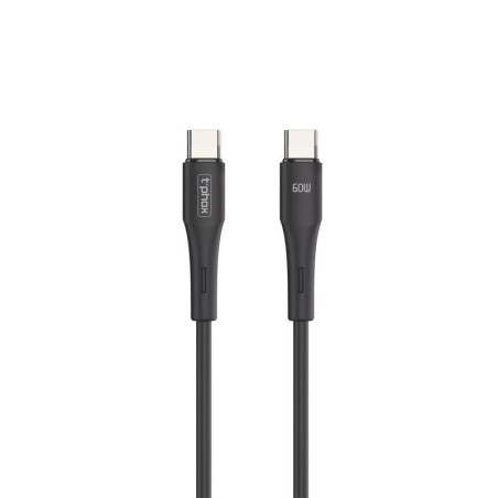 Kabel PD Power Delivery USB-C - USB-C 60W 3A 1m przewód wspierający szybkie ładowanie czarny