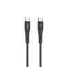 Kabel PD Power Delivery USB-C - USB-C 60W 3A 1m przewód wspierający szybkie ładowanie czarny
