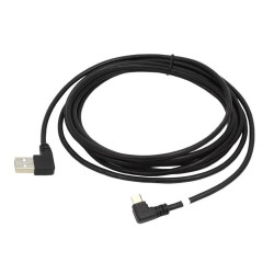 Kabel PC Micro USB - USB 3m przewód kątowy 90 stopni czarny
