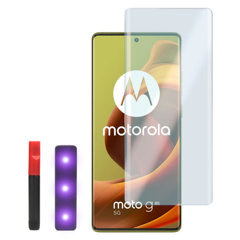 9H SZKŁO hartowane na telefon motorola moto g85 5G XT2427 UV + lampa