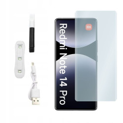 9H SZKŁO hartowane na telefon Xiaomi Redmi Note 14 Pro 5G 24090RA29G / 14 Pro+ 5G 24115RA8EG / POCO X7 5G UV + lampa