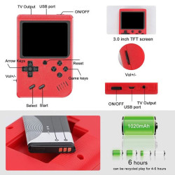 KONSOLA MINI GAME BOY RETRO 400 gier czerwona