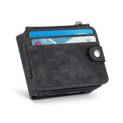 Etui Leather Case Zipper na telefon Samsung Galaxy Z Flip 7 FE 5G F761 / Flip 6 5G F741 / Flip 5 5G F731 czarne