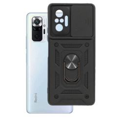 Etui Pancerne CAMSHIELD Ring na telefon Xiaomi Redmi Note 10 Pro 4G M2101K6G czarne