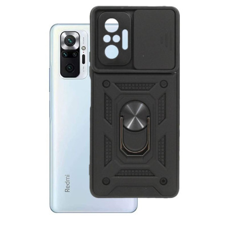 Etui Pancerne CAMSHIELD Ring na telefon Xiaomi Redmi Note 10 Pro 4G M2101K6G czarne