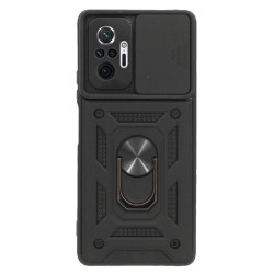 Etui Pancerne CAMSHIELD Ring na telefon Xiaomi Redmi Note 10 Pro 4G M2101K6G czarne