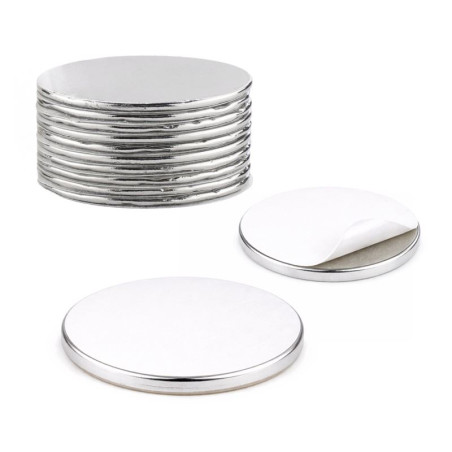Magnes neodymowy okrągły 20x1mm z klejem 3M - 10 szt