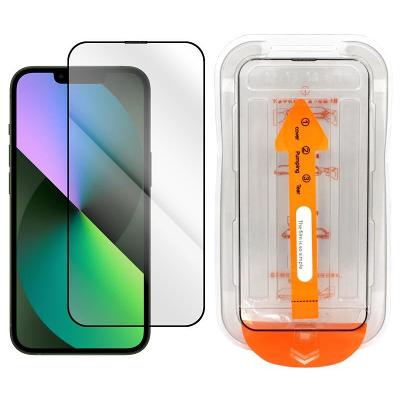 9D SZKŁO hartowane na telefon Apple iPhone 13 A2482 13 Pro A2638 14 A2882 16e A3409 17e A3634 z pozycjonerem do łatwego montażu