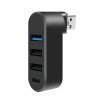 Hub USB 4 porty 3x USB A 1x USB C czarny rozdzielacz adapter