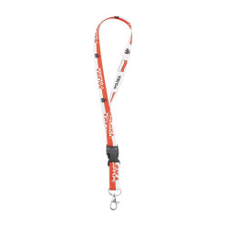 Smycz na szyję Polska na telefon i klucze 20mm 52cm - patriotyczna smycz biało-czerwona
