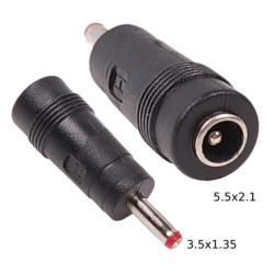 Adapter DC gniazdo 5.5x2.1 na wtyk 3.5x1.35 - przejściówka