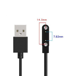 Ładowarka / kabel do smartwatch 2 PIN 7,62mm ver2