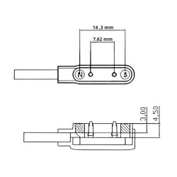 Ładowarka / kabel do smartwatch 2 PIN 7,62mm ver2