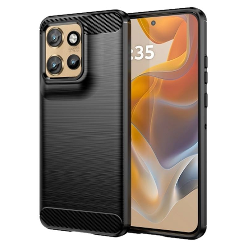 Etui Bumper Carbon Lux na telefon motorola edge 50 neo 5G XT2409-1 / 60 neo 5G XT2509-1 / thinkphone 25 5G XT2409-6 czarne