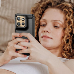 Etui Bumper Carbon Lux na telefon motorola edge 50 neo 5G XT2409-1 / 60 neo 5G XT2509-1 / thinkphone 25 5G XT2409-6 czarne