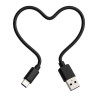 Krótki kabel USB do USB-C 5A QC 3.0 30cm czarny