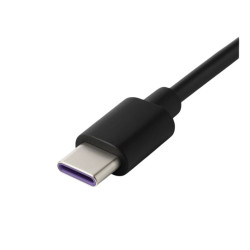 Krótki kabel USB do USB-C 5A QC 3.0 30cm czarny