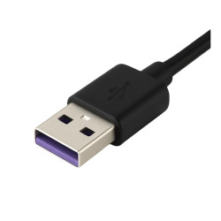Krótki kabel USB do USB-C 5A QC 3.0 30cm czarny