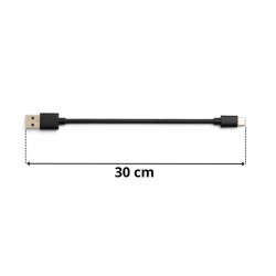 Krótki kabel USB do USB-C 5A QC 3.0 30cm czarny