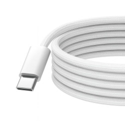 Kabel USB-C do USB-C PD 60W 2m biały oplot nylonowy