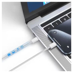 Kabel USB-C do USB-C PD 60W 2m biały oplot nylonowy