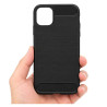 Etui Bumper Carbon Lux na telefon Apple iPhone 11 A2111 czarne