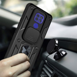 Etui pancerne CamShield Ring na telefon motorola moto g9 / g9 play / e7+ czarne