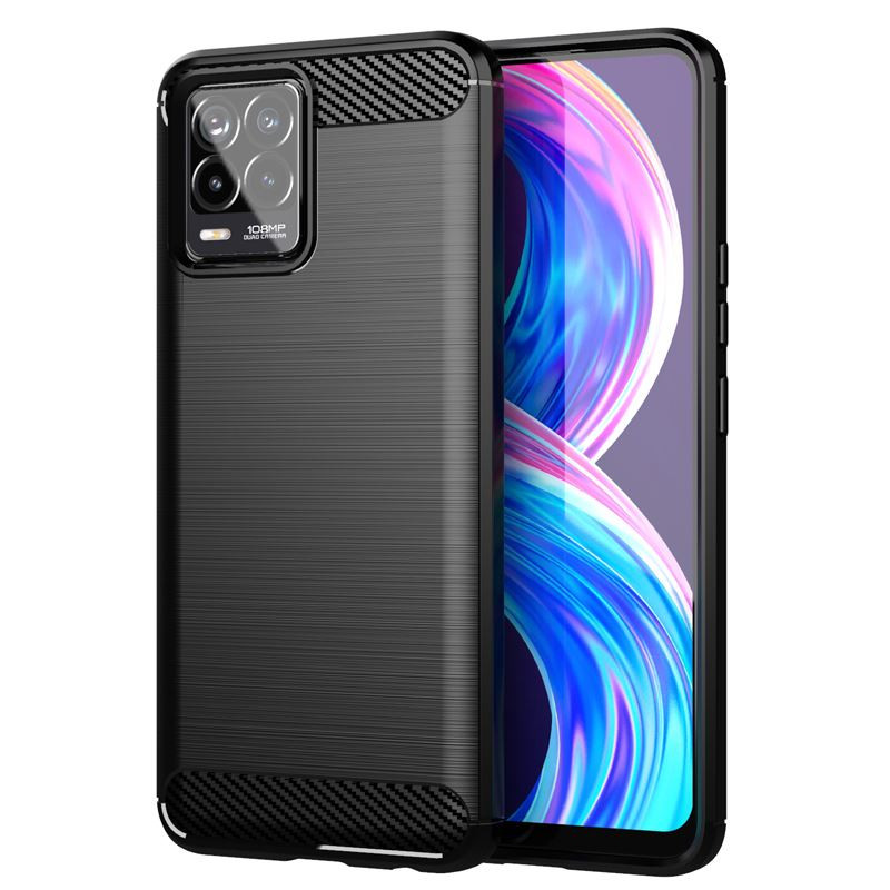 Etui Bumper Carbon Lux na telefon Realme 8 / 8 Pro czarne