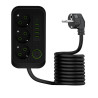 Przedłużacz listwa zasilająca 3 gniazda 230V + 4x USB A + 1x USB C, 2500W, 2m z włącznikiem