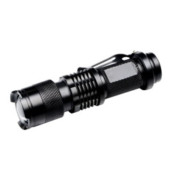 Latarka LED UV fiolet szperacz do szukania bursztyn mocz aluminiowa czarna z uchwytem