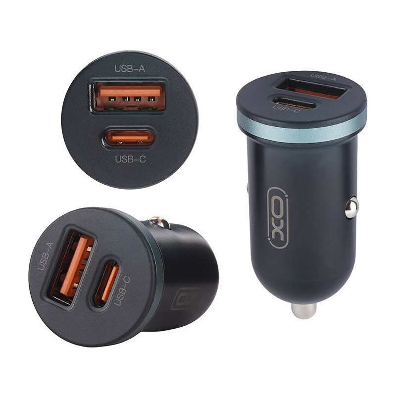Ładowarka samochodowa USB-C PD + USB-A QC 3.0 30W