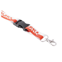 Smycz na szyję Polska na telefon i klucze 20mm 52cm - patriotyczna smycz biało-czerwona