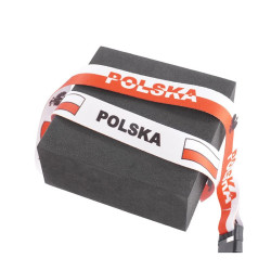 Smycz na szyję Polska na telefon i klucze 20mm 52cm - patriotyczna smycz biało-czerwona