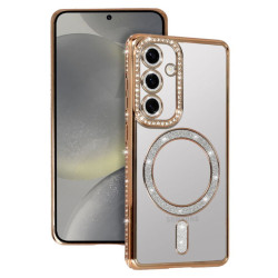 Etui MagSafe Bling na telefon Samsung Galaxy A26 5G A266 / A17 5G A176 / A17 4G A175 złote