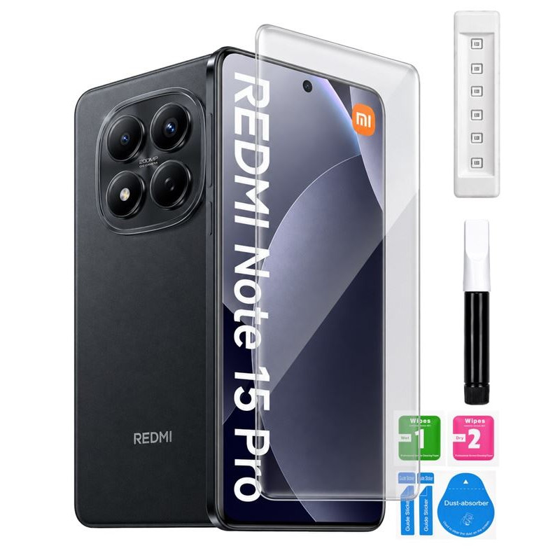 9H SZKŁO hartowane na telefon Xiaomi Redmi Note 15 Pro 4G 25100RA69G UV + lampa