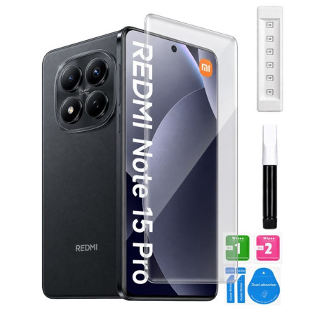 9H SZKŁO hartowane na telefon Xiaomi Redmi Note 15 Pro 4G 25100RA69G UV + lampa