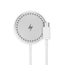Ładowarka bezprzewodowa magnetyczna Qi MagSafe 15W USB-C do telefonu biała