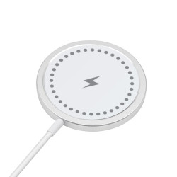 Ładowarka bezprzewodowa magnetyczna Qi MagSafe 15W USB-C do telefonu biała