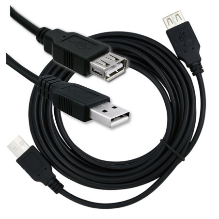 Przedłużka portu / kabla USB A-A 2.0 3m czarna