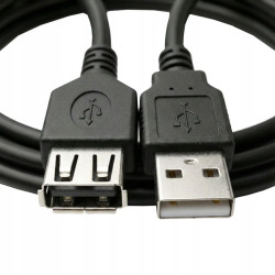 Przedłużka portu / kabla USB A-A 2.0 3m czarna