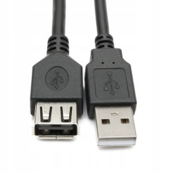 Przedłużka portu / kabla USB A-A 2.0 3m czarna