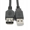 Przedłużka portu / kabla USB A-A 2.0 3m czarna