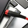 Kabel PD USB-C 2m przewód wspierający szybkie ładowanie czerwony 60W Nylon HQ