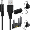 Kabel USB-A do ładowania DC 5.5x2.1mm 1.5m czarny